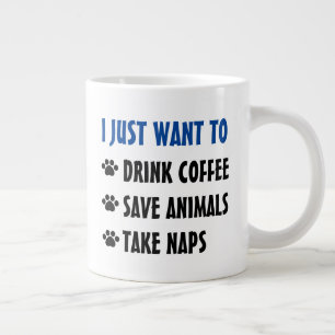 Koffie Drinken, dieren redden, kranen maken Grote Koffiekop