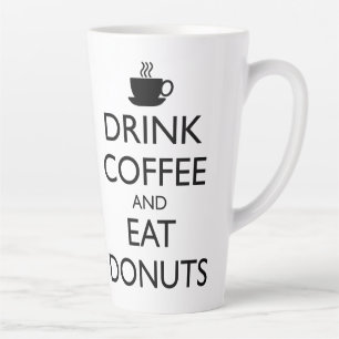 KOFFIE DRINKEN EN DONUTS ETEN LATTE MOK
