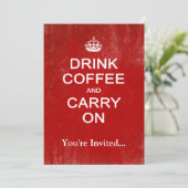 Koffie Drinken en doorgaan, kalm parodie houden Kaart (Staand voorkant)
