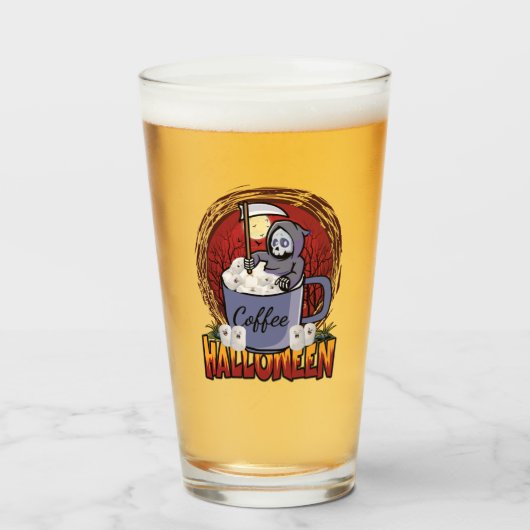 Koffie Drinken en eng zijn Glas (Voorkant gevuld)