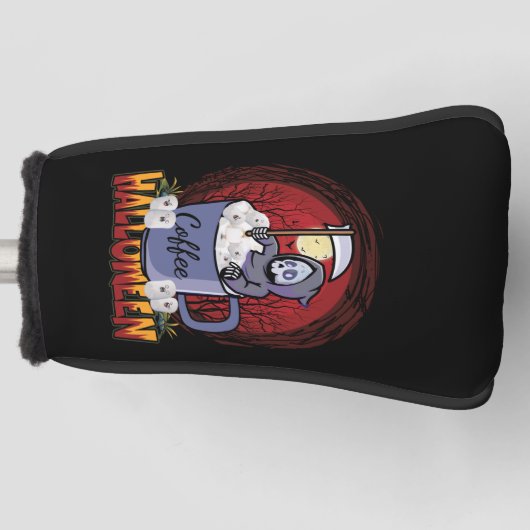 Koffie Drinken en eng zijn Golfheadcover (Voorkant)