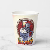 Koffie Drinken en eng zijn Papieren Bekers (Achterkant)