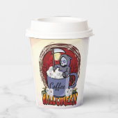 Koffie Drinken en eng zijn Papieren Bekers (Achterkant)