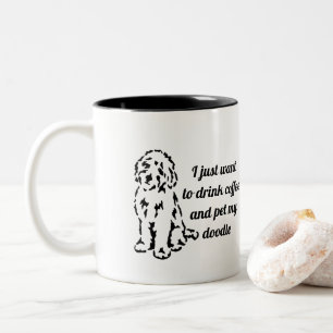Koffie Drinken en Mijn deeg plaatsen Tweekleurige Koffiemok