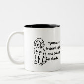 Koffie Drinken en Mijn deeg plaatsen Tweekleurige Koffiemok (Links)