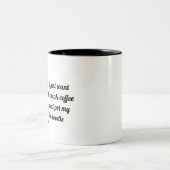 Koffie Drinken en Mijn deeg plaatsen Tweekleurige Koffiemok (Center)