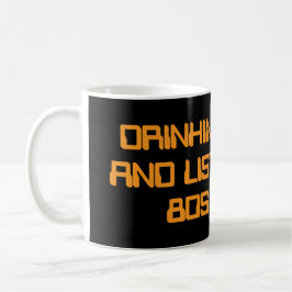 Koffie drinken en naar 80s muziek luisteren koffiemok