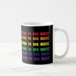 Koffie drinken en naar 80s muziek luisteren koffiemok