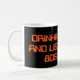 Koffie drinken en naar 80s muziek luisteren koffiemok