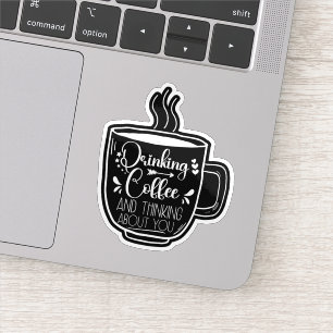 Koffie drinken en verjaardagsverslaafde cool sticker