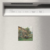 Koffie drinken in de tuin (Frans landschap) Magneet (Insitu (Vaatwasser))