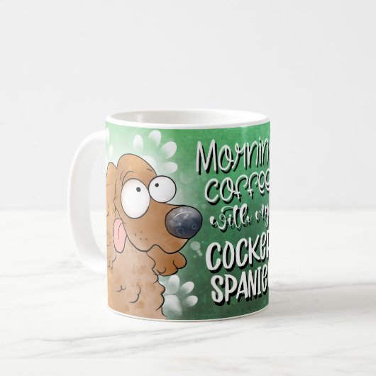 Koffie drinken met mijn Cocker Spaniel Koffiemok (Voorkant links)