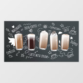 Koffie-Drinken Realistisch koffiebord Raamsticker (Vel)