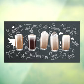 Koffie-Drinken Realistisch koffiebord Raamsticker (Vel 3)