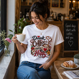 Koffie drinken & wees gelukkig Tri-Blend shirt