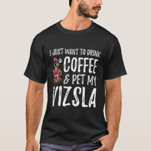 Koffie Drinker Vizsla Hoodie Grappige Hond Mam Gif T-shirt
