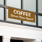 KOFFIE Drive-Thru Open! Banner (Buitenkant Gebouw)