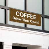 KOFFIE Drive-Thru Open! Banner (Buitenkant Gebouw)
