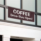 KOFFIE Drive-Thru Open! Banner (Buitenkant Gebouw)