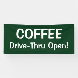 KOFFIE Drive-Thru Open! Banner