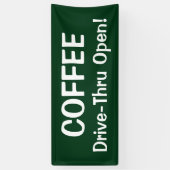 KOFFIE Drive-Thru Open! Banner (Verticaal)