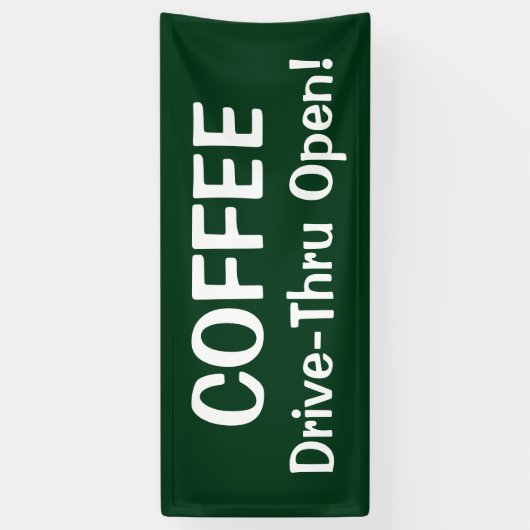 KOFFIE Drive-Thru Open! Banner (Verticaal)