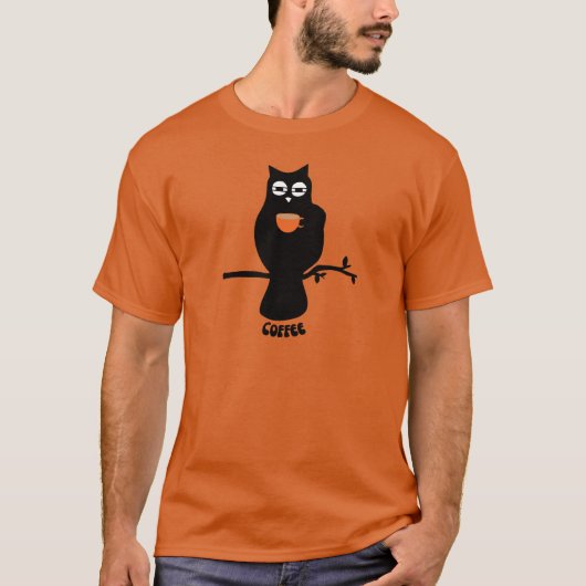 Koffie Droopy Eyed Owl T-shirt (Voorkant)