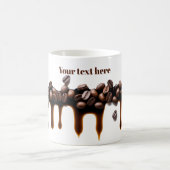 Koffie druppelen uit koffiebonen aangepaste tekst koffiemok (Center)