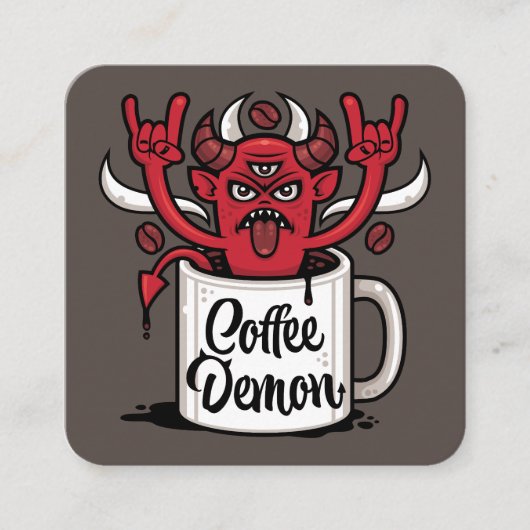 Koffie Duivel Vierkante Visitekaartje (Voorkant)