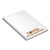 Koffie Dus ik kan mijn gedachten vinden, grappige  Notitieboek (Rechterzijde)