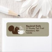 Koffie-eekhoorntjesadreslabels Etiket (Insitu)