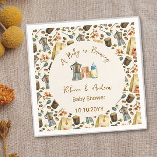 Koffie Een Baby Brouwt Baby Shower  Servet