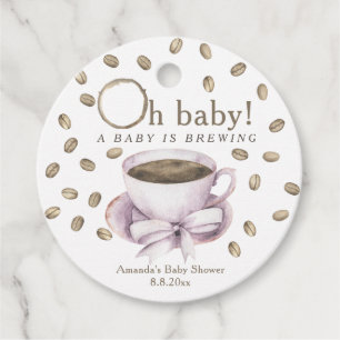 Koffie Een baby is aan het brouwen Baby shower Bedankjes Labels