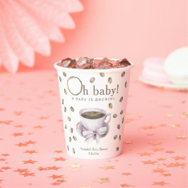 Koffie Een baby is aan het brouwen Baby shower Papieren Bekers