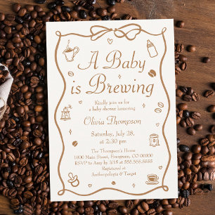 Koffie een Baby is Baby shower brouwen Kaart
