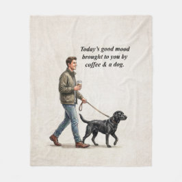 Koffie & een Black Lab maken vandaag beter Fleece Deken