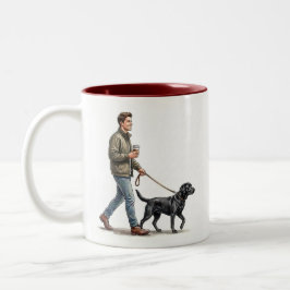 Koffie & een Black Lab maken vandaag beter Tweekleurige Koffiemok