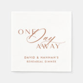 Koffie een dag weg servetten voor repetitie diner (Voorkant)