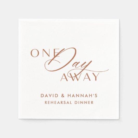 Koffie een dag weg servetten voor repetitie diner (Voorkant)