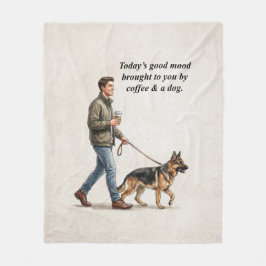 Koffie & een Duitse Herder Maken Vandaag Beter Fleece Deken