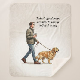 Koffie & een Gouden Gezellige Dag Sherpa Deken