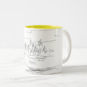 koffie , een rots tweekleurige koffiemok (Voorkant rechts)