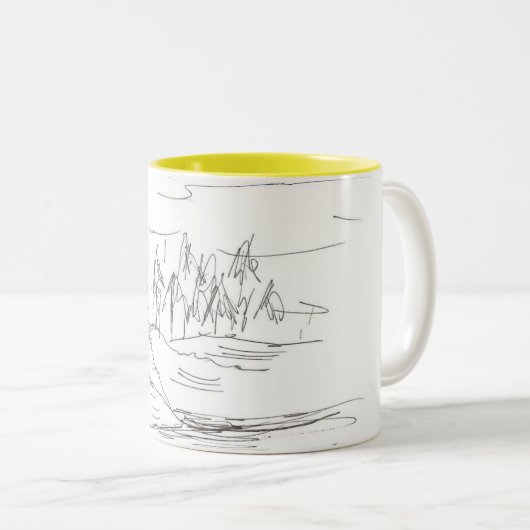 koffie , een rots tweekleurige koffiemok (Voorkant rechts)