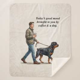 Koffie & een Rottweiler Gezellige Dag Sherpa Deken