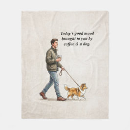 Koffie & een Sable Sheltie maken deze dag beter Fleece Deken