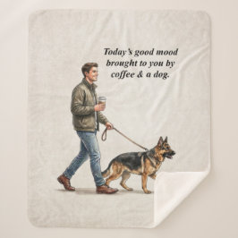 Koffie & een shepherd coole dag sherpa deken