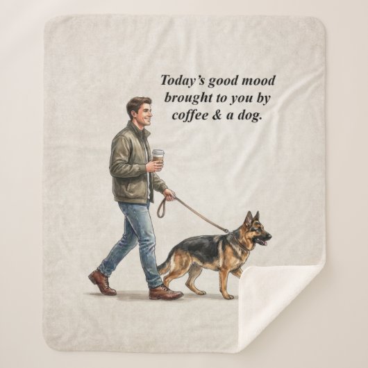 Koffie & een shepherd coole dag sherpa deken (Voorkant)