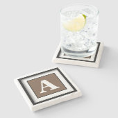 Koffie Eenvoudig monochroom Stenen Onderzetter (Zijkant)