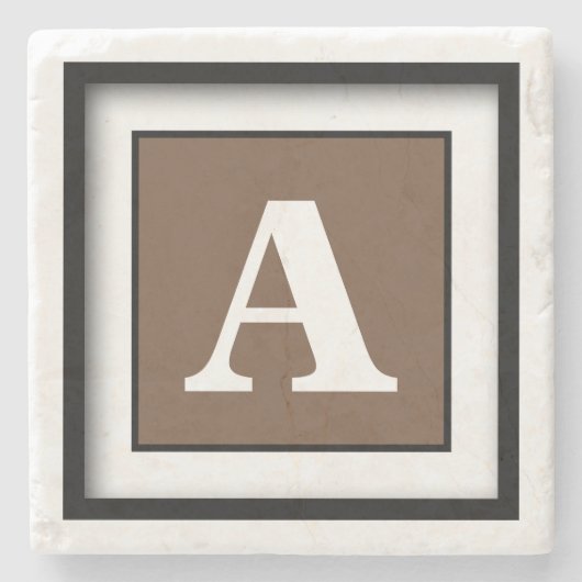 Koffie Eenvoudig monochroom Stenen Onderzetter (Voorkant)