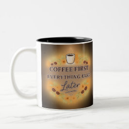 Koffie eerst, alles daarna – koffieliefhebber tweekleurige koffiemok